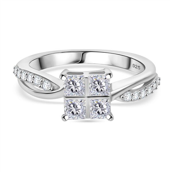 Moissanit Ring 925 Silber rhodiniert (Gr&ouml;&szlig;e 20.00) ca. 0,82 ct image number 0