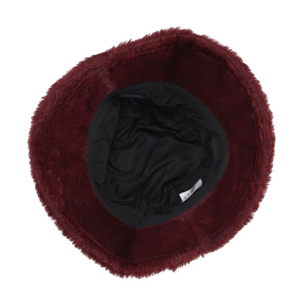 Flauschiger Kunstpelz Hut, Burgund image number 3