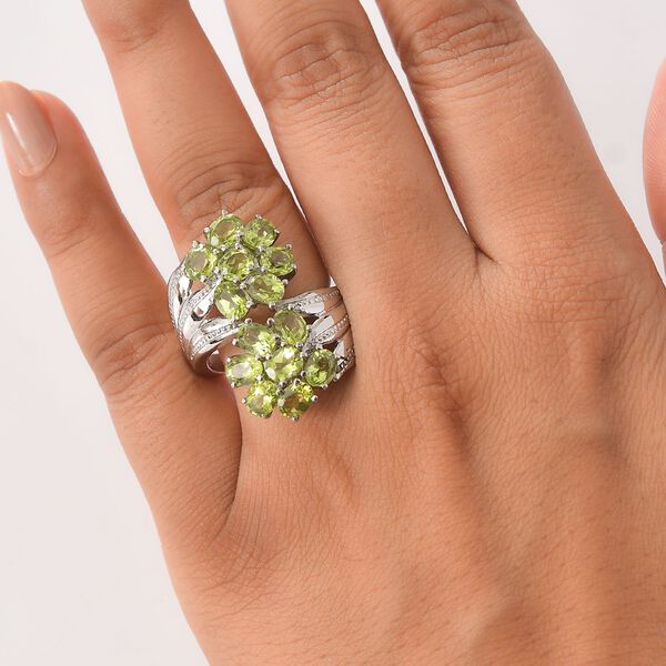 Nat&uuml;rlicher Peridot Ring, 316L Edelstahl (Gr&ouml;&szlig;e 21.00) ca. 5.68 ct image number 3