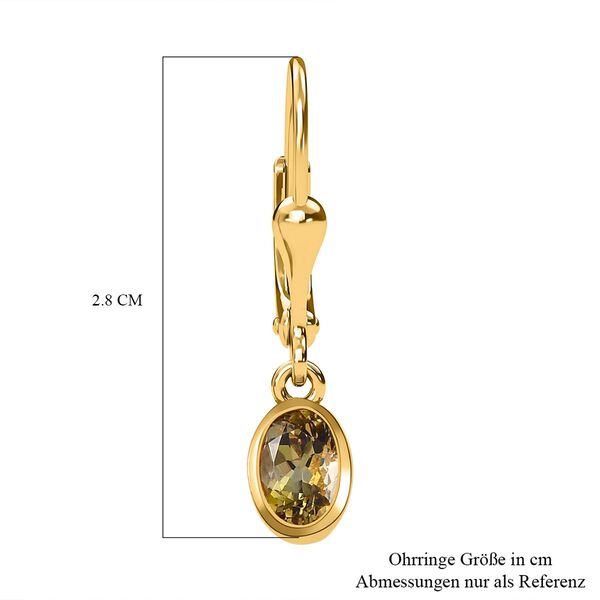 AA Natürliche, goldene Tansanit-Ohrhänger image number 6