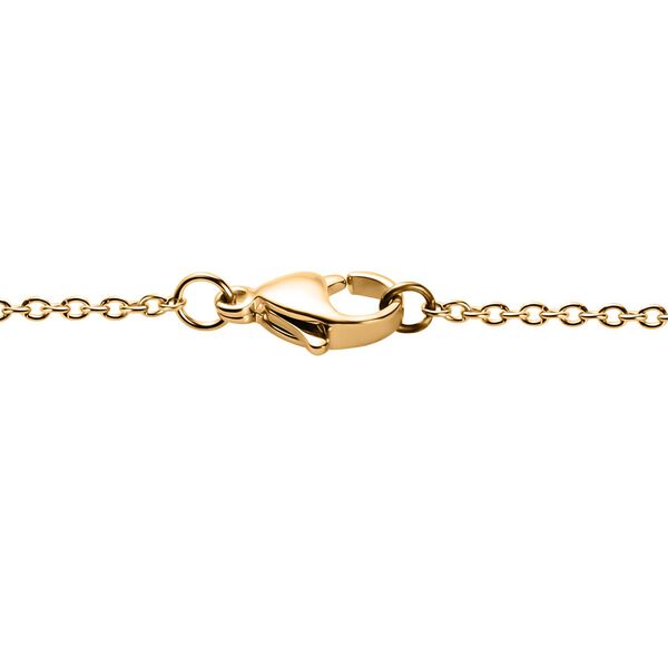 Sodalith Medaillon-Anh&auml;nger mit Kette, (ca. 44mm), Edelstahl, vergoldet, ca. 75.00 ct image number 5