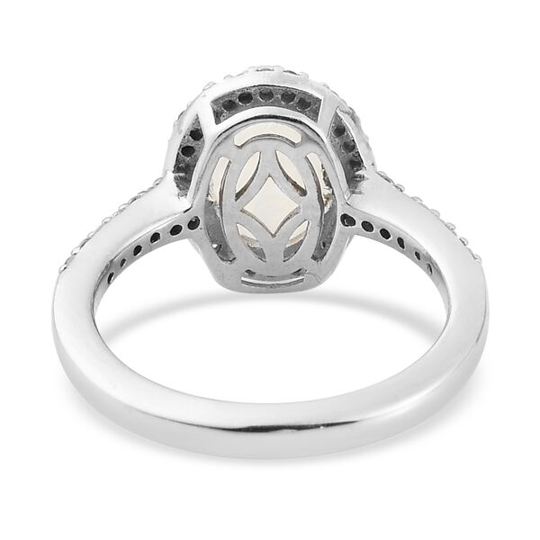 Regenbogen Mondstein und Zirkon-Ring, 925 Silber platiniert  ca. 2,71 ct image number 6