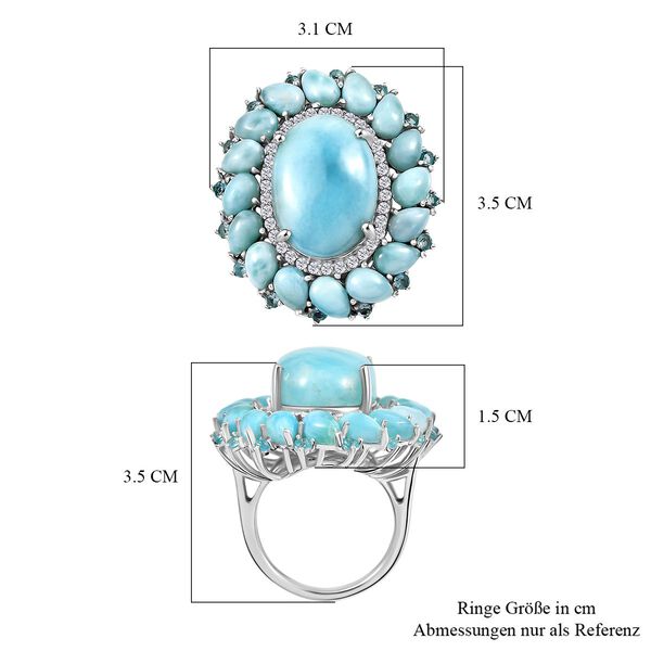 D'Joy Larimar, Neon Apatit und Zirkon Ring - 22,74 ct. image number 7