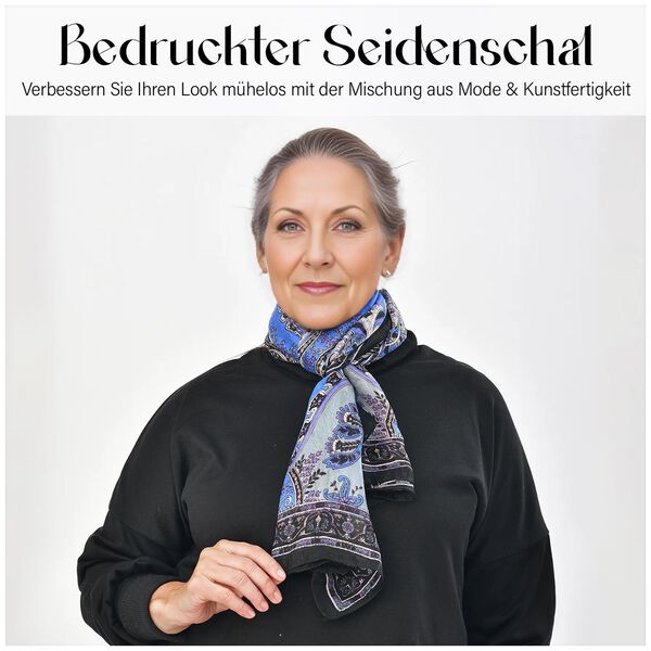 Schal aus 100% Seide, schwarz image number 3