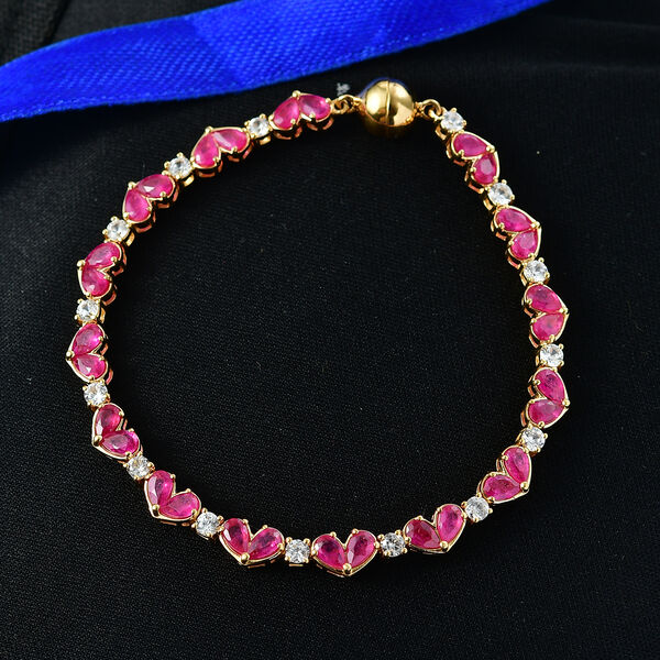 D'Joy afrikanisches Rubin und Zirkon 20cm Armband - 13,12 ct. image number 1