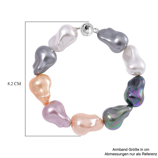 Mehrfarbiges Muschelkernperle Armband, 21,5cm image number 4