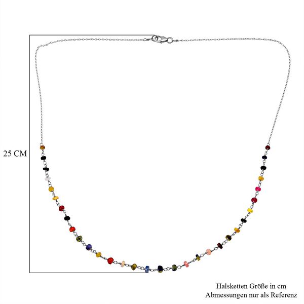 Mehrfarbig Saphir Halskette ca. 50 cm 925 Silber ca. 6,00 ct. image number 5
