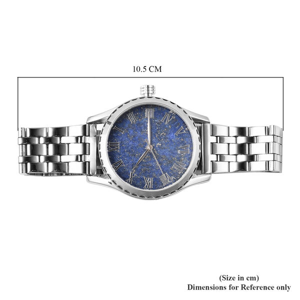 GENOA - Uhr mit echtem Edelsteinzifferblatt, Lapislazuli image number 6