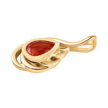 Purpurroter Feueropal Anh&auml;nger, 925 Silber vergoldet ca. 0.47 ct