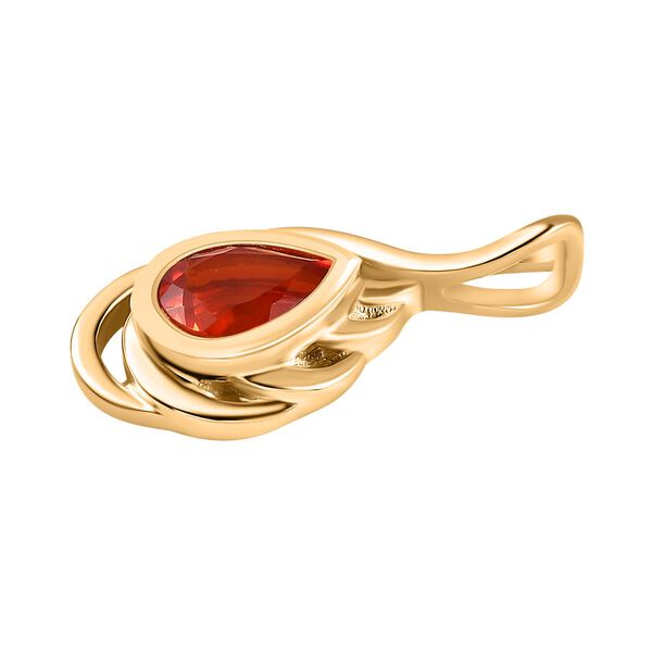 Purpurroter Feueropal Anh&auml;nger, 925 Silber vergoldet ca. 0.47 ct image number 4