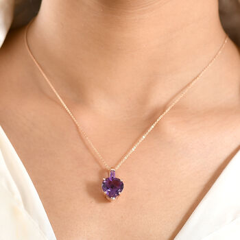 GP Amore Kollektion- AA Rose De France Amethyst, afrikanisches Amethyst und blaues Saphir Schmuckset