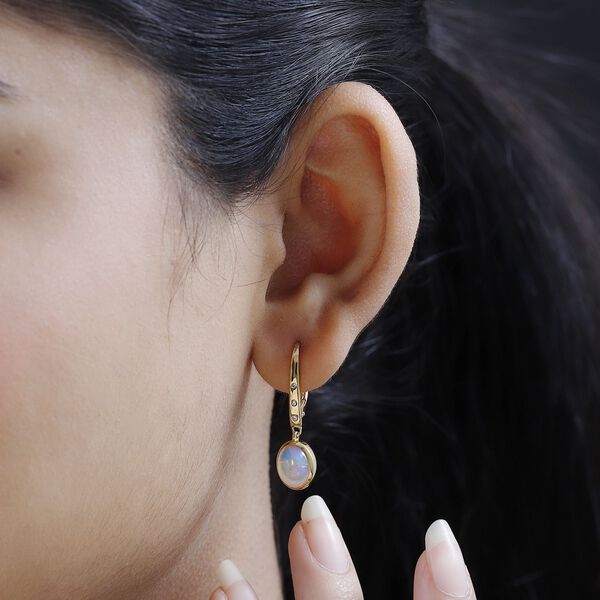 AA nat&uuml;rliche, &auml;thiopische Welo Opal und Zirkon-Ohrringe - 2,44 ct. image number 4