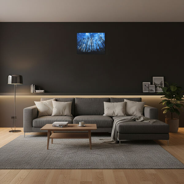 LIVMORE Wald Motiv LED Wandbild mit Glasfaser Lichteffekt 30 x 40 cm image number 2