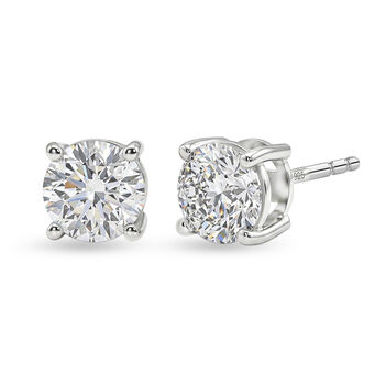 LUXURIANT DIAMOND - Lab Grown Diamant 100 Facetten-GH Ohrringe 925 Silber Rhodiniert ca. 2,11 ct.