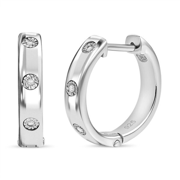 Wei&szlig;er Diamant P Ohrringe 925 Silber rhodiniert ca.