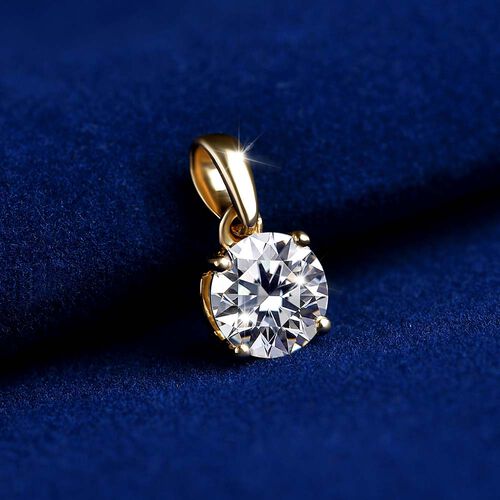LUXURIANT DIAMOND- SGL zertifizierter VS-EF Labor Diamant Anhänger in 375 Gelbgold - 1 ct. image number 6