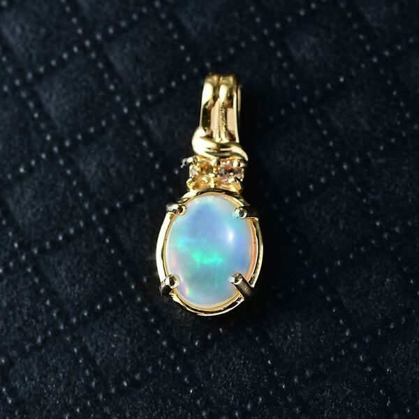 D'Joy AA Natürlicher, äthiopischer Welo Opal, Gelber Saphir Anhänger 925 Silber vergoldet ca. 1.30 ct image number 2
