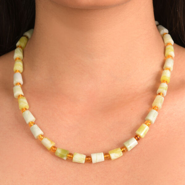 EverTrue Harmonie Serpentin und Bernstein 45+5cm Halskette - 170 ct. image number 2