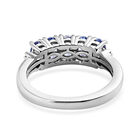 Tansanit und weißer Diamant-Ring, 925 Silber platiniert (Größe 16.00) ca. 1,15 ct image number 5