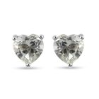 Prasiolith Ohrstecker 925 Silber platiniert ca. 1,33 ct