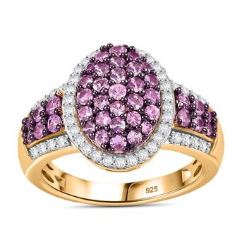 Rosa Saphir und Zirkon Ring - 1,68 ct.