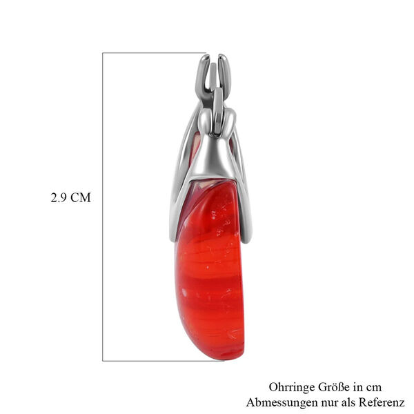 Rote Huggie-Ohrringe im Murano-Stil image number 11