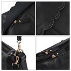 Crossbody Bag aus echtem Leder, gewelltes Design, grau image number 4