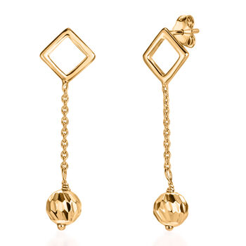 Geometrische runde Tropfen Ohrh&auml;nger, 925 Silber vergoldet