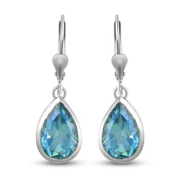 Pfau Triplett Quarz Ohrringe 925 Silber platiniert ca. 5,80 ct