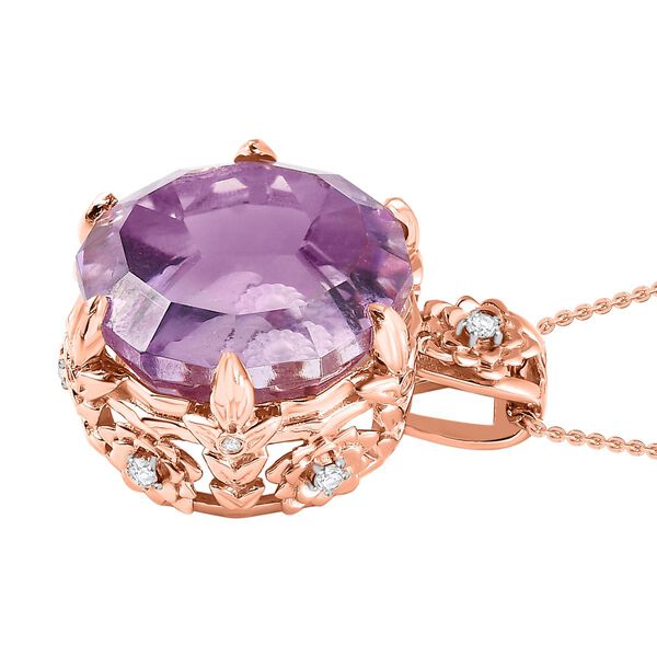 GP Italian Garden Kollektion- Rose De France Amethyst, Zirkon und blauer Saphir-Anh&auml;nger mit 50cm Kette - 24,27 ct. image number 4