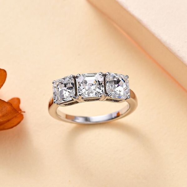 J Francis gefertigt mit SWAROVSKI- Wei&szlig;er Swarovski Kristall Ring image number 2