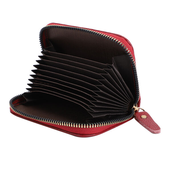 Geldb&ouml;rse aus 100% echtem Leder, Gr&ouml;&szlig;e: 11x7,5 cm, Weinrot image number 5