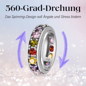 Mehrfarbiger Zirkonia Spinning-Ring - 7,65 ct.