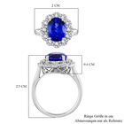 RHAPSODY Tansanit und Diamant floraler Halo-Ring in Platin image number 5