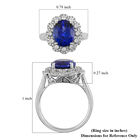 RHAPSODY Tansanit und Diamant floraler Halo-Ring in Platin image number 5