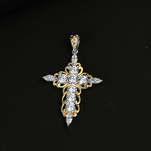 J Francis gefertigt mit SWAROVSKI- Swarovski Zirkonia Kreuz Anhänger image number 3