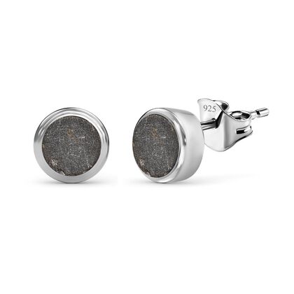 Meteorit-Ohrringe, 925 Silber platiniert ca. 5,59 ct