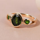 Natürlicher Chromdiopsid Ring 925 Silber vergoldet  ca. 1,54 ct image number 1