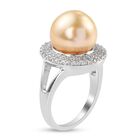 Royal Bali Kollektion - Südsee Perle und Zirkon Ring 925 Silber platiniert  ca. 0,70 ct image number 3