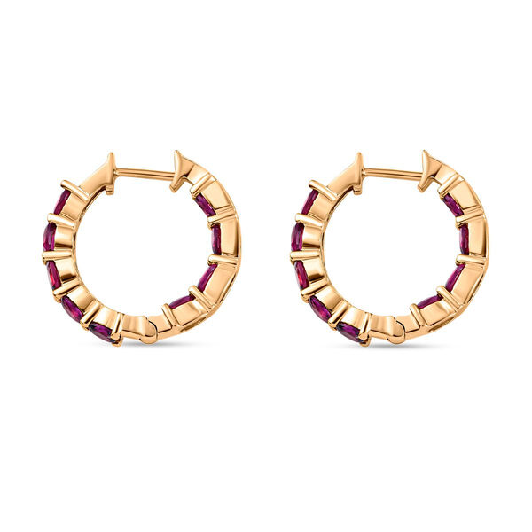 Rhodolith Granat-Creolen, 925 Silber vergoldet ca. 3,71 ct image number 4