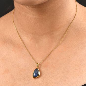 D'Joy AAA Labradorit Anh&auml;nger 925 Silber 750 Gelb Vergoldet ca. 6.66 ct