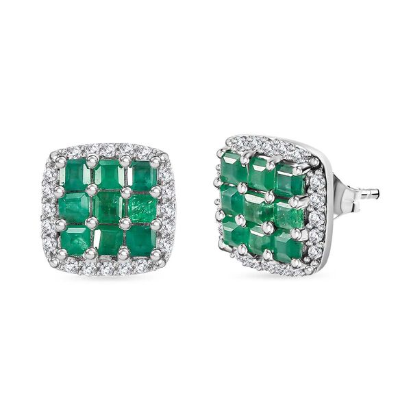 AAA Smaragd und Zirkon Ohrringe - 2,12 ct. image number 0