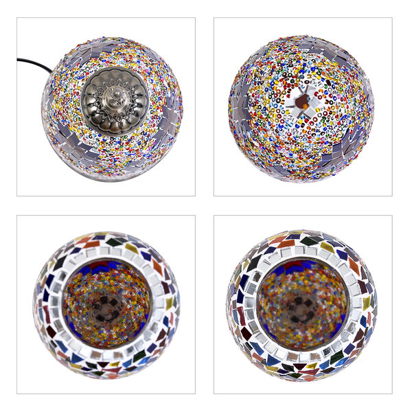 Handgefertigte, orientalische Mosaik Glas Tischlampe - Eiform, Gr&ouml;&szlig;e 15x15x48 cm, Mehrfarbig image number 5