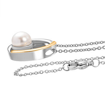 EverTrue zweifarbiger S&uuml;&szlig;wasserperle Anh&auml;nger mit 50cm Kette und Ohrringe