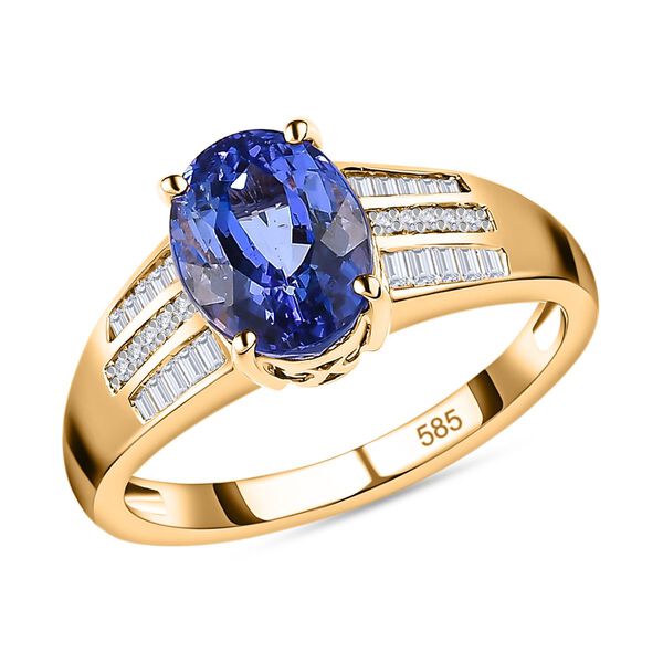 AAA Tansanit und Diamant Ring - 2,18 ct. image number 4