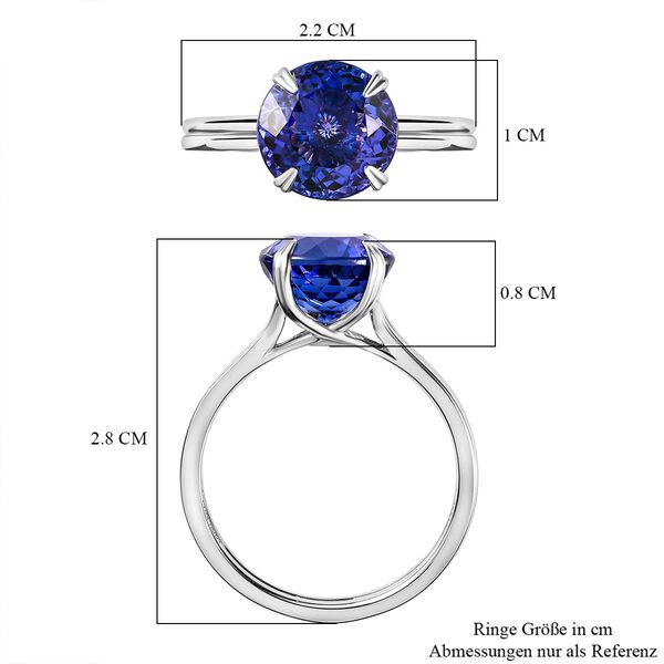 AAAA Tansanit, Wei&szlig;er Diamant Ring 950 Platin (Gr&ouml;&szlig;e 18.00) ca. 4.88 ct image number 5