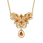 Serra Gaucha Citrin Halskette ca. 45 cm Messing ca. 2,88 ct.