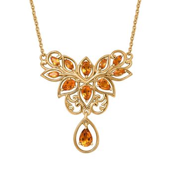 Serra Gaucha Citrin Halskette ca. 45 cm Messing ca. 2,88 ct.