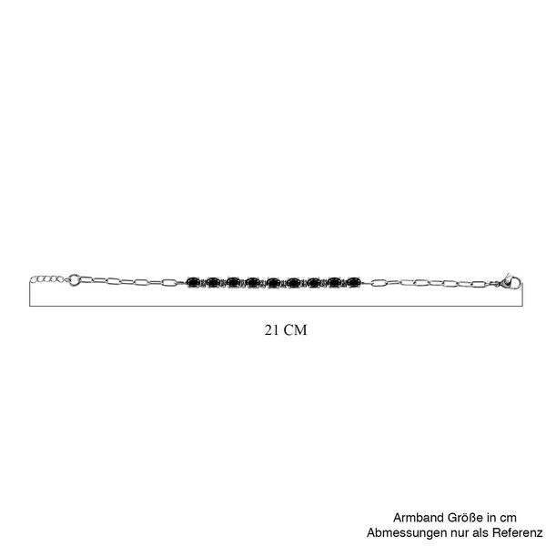 Schwarzes Spinell-Armband, ca. 19 cm, Edelstahl ca. 5.78 ct image number 5