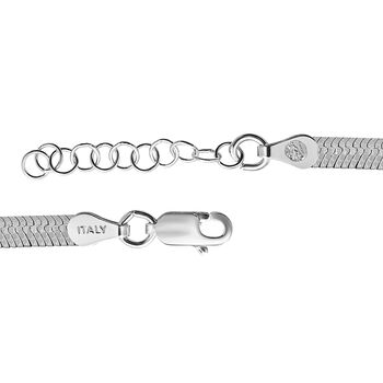 Italienisches Herringbone Armband, ca. 18-21cm, 925 Silber rhodiniert ca. 4,43g